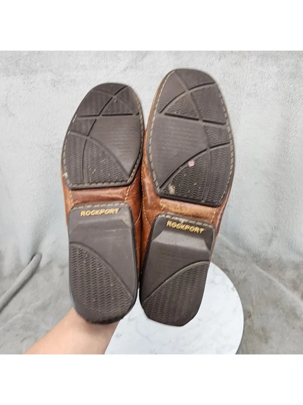 Rockport Shoes Mens Size 12 Brown Leather Slip On Driving Mocassin *Read*